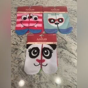 6 pairs Fun Animal Socks - Pink, Blue, White